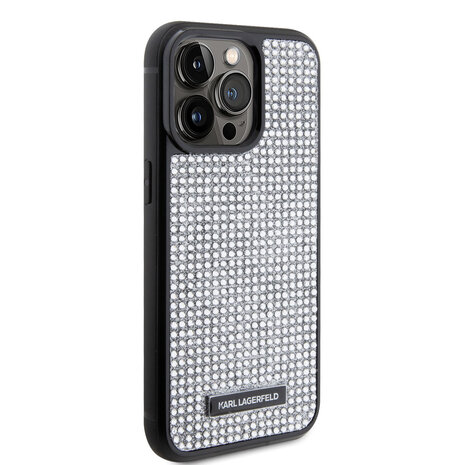 Karl Lagerfeld Karl Lagerfeld iPhone 15 Pro Max Backcover hoesje - Rhinestone with Logo Metal Plate Case - Zwart Karl Lagerfeld Karl Lagerfeld iPhone 15 Pro Max Backcover hoesje - Rhinestone with Logo Metal Plate Case - Zwart