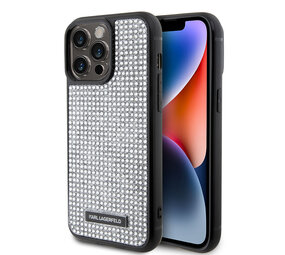 Karl Lagerfeld Karl Lagerfeld iPhone 15 Pro Max Backcover hoesje - Rhinestone with Logo Metal Plate Case - Zwart Karl Lagerfeld Karl Lagerfeld iPhone 15 Pro Max Backcover hoesje - Rhinestone with Logo Metal Plate Case - Zwart