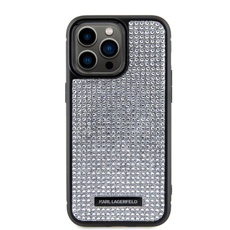 Karl Lagerfeld Karl Lagerfeld iPhone 15 Pro Max Backcover hoesje - Rhinestone with Logo Metal Plate Case - Zwart Karl Lagerfeld Karl Lagerfeld iPhone 15 Pro Max Backcover hoesje - Rhinestone with Logo Metal Plate Case - Zwart