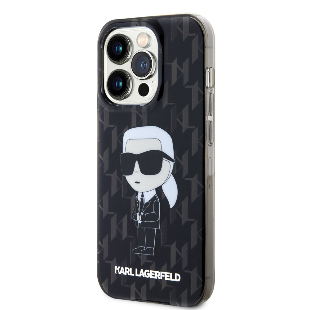 Karl Lagerfeld Karl Lagerfeld iPhone 15 Pro Max Backcover hoesje - Hardcase Monogram Ikonik - Zwart Karl Lagerfeld Karl Lagerfeld iPhone 15 Pro Max Backcover hoesje - Hardcase Monogram Ikonik - Zwart