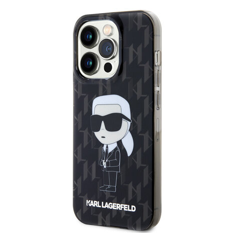 Karl Lagerfeld Karl Lagerfeld iPhone 15 Pro Max Backcover hoesje - Hardcase Monogram Ikonik - Zwart Karl Lagerfeld Karl Lagerfeld iPhone 15 Pro Max Backcover hoesje - Hardcase Monogram Ikonik - Zwart