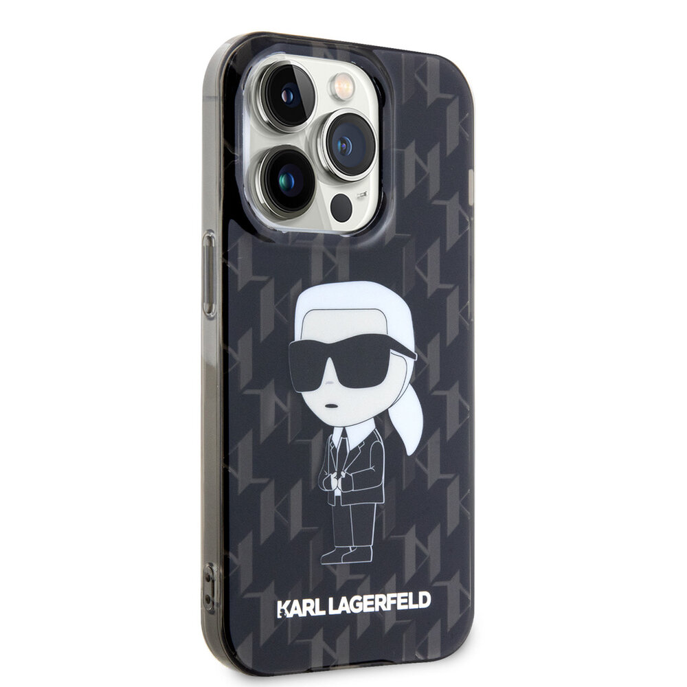 Karl Lagerfeld Karl Lagerfeld iPhone 15 Pro Max Backcover hoesje - Hardcase Monogram Ikonik - Zwart Karl Lagerfeld Karl Lagerfeld iPhone 15 Pro Max Backcover hoesje - Hardcase Monogram Ikonik - Zwart