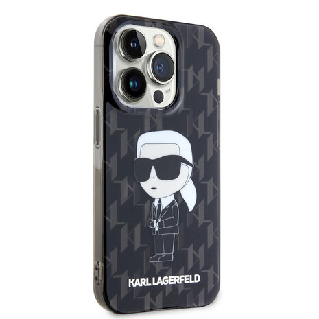 Karl Lagerfeld Karl Lagerfeld iPhone 15 Pro Max Backcover hoesje - Hardcase Monogram Ikonik - Zwart Karl Lagerfeld Karl Lagerfeld iPhone 15 Pro Max Backcover hoesje - Hardcase Monogram Ikonik - Zwart