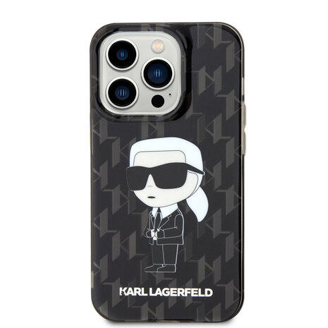 Karl Lagerfeld Karl Lagerfeld iPhone 15 Pro Max Backcover hoesje - Hardcase Monogram Ikonik - Zwart Karl Lagerfeld Karl Lagerfeld iPhone 15 Pro Max Backcover hoesje - Hardcase Monogram Ikonik - Zwart