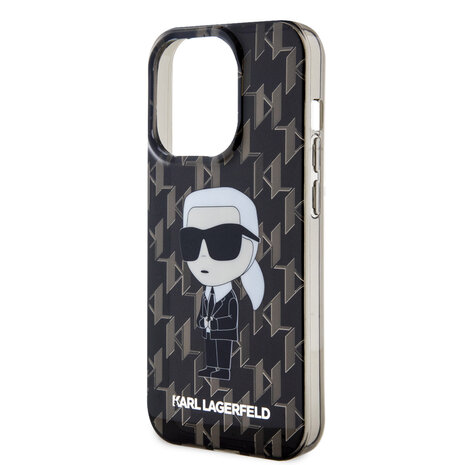 Karl Lagerfeld Karl Lagerfeld iPhone 15 Pro Max Backcover hoesje - Hardcase Monogram Ikonik - Zwart Karl Lagerfeld Karl Lagerfeld iPhone 15 Pro Max Backcover hoesje - Hardcase Monogram Ikonik - Zwart