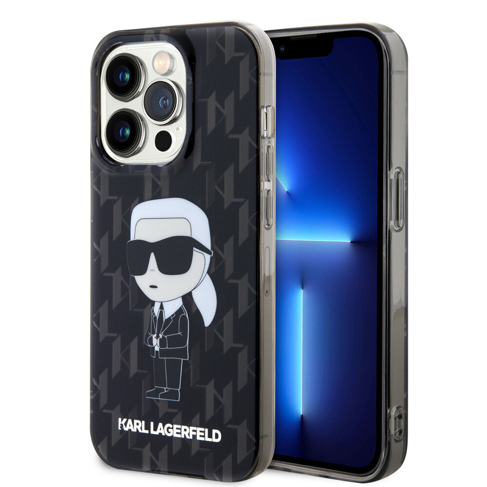 Karl Lagerfeld Karl Lagerfeld iPhone 15 Pro Max Backcover hoesje - Hardcase Monogram Ikonik - Zwart Karl Lagerfeld Karl Lagerfeld iPhone 15 Pro Max Backcover hoesje - Hardcase Monogram Ikonik - Zwart