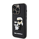 Karl Lagerfeld Karl Lagerfeld iPhone 15 Pro Back cover case - Rubber Karl and Choupette Case - Black