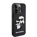 Karl Lagerfeld Karl Lagerfeld iPhone 15 Pro Back cover case - Rubber Karl and Choupette Case - Black
