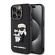 Karl Lagerfeld Karl Lagerfeld iPhone 15 Pro Back cover case - Rubber Karl and Choupette Case - Black