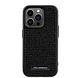 Karl Lagerfeld Karl Lagerfeld iPhone 15 Pro Back cover case - Hardcase Rhinestone Logo Metal Plate - Black