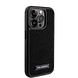 Karl Lagerfeld Karl Lagerfeld iPhone 15 Pro Back cover case - Hardcase Rhinestone Logo Metal Plate - Black