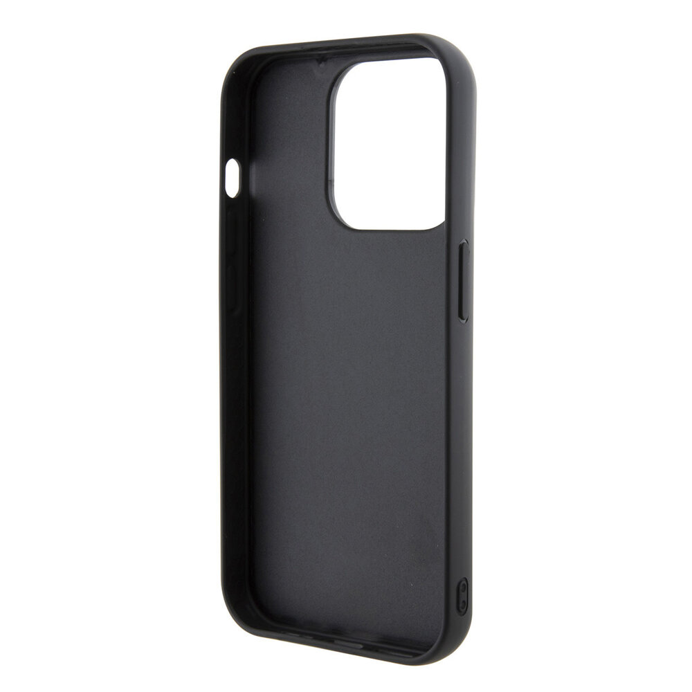 Karl Lagerfeld Karl Lagerfeld iPhone 15 Pro Back cover case - Hardcase Fixed Glitter Ikonik Logo Pin - Black