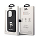 Karl Lagerfeld Karl Lagerfeld iPhone 15 Pro Back cover case - Hardcase Fixed Glitter Ikonik Logo Pin - Black