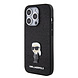 Karl Lagerfeld Karl Lagerfeld iPhone 15 Pro Back cover case - Hardcase Fixed Glitter Ikonik Logo Pin - Black