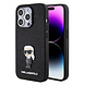 Karl Lagerfeld Karl Lagerfeld iPhone 15 Pro Back cover case - Hardcase Fixed Glitter Ikonik Logo Pin - Black