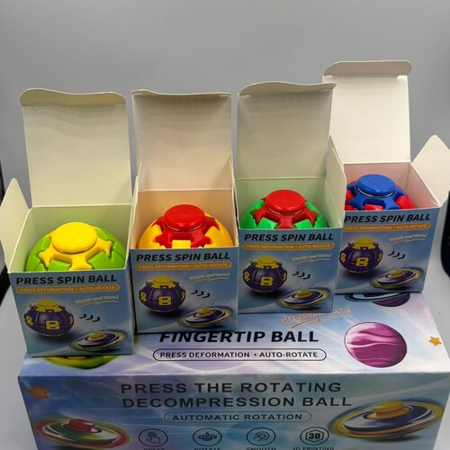 Doos van 12 - Druk & Spin Bal Spinner Speelgoed - Mix