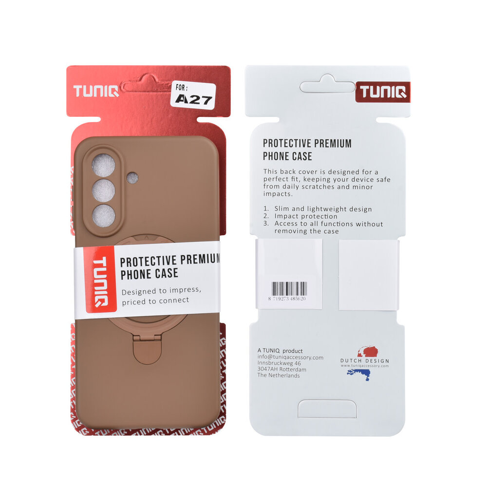 TUNIQ Galaxy A27 Back-Cover hul - Magsafe With stand TPU - Braun TUNIQ Galaxy A27 Back-Cover hul - Magsafe With stand TPU - Braun