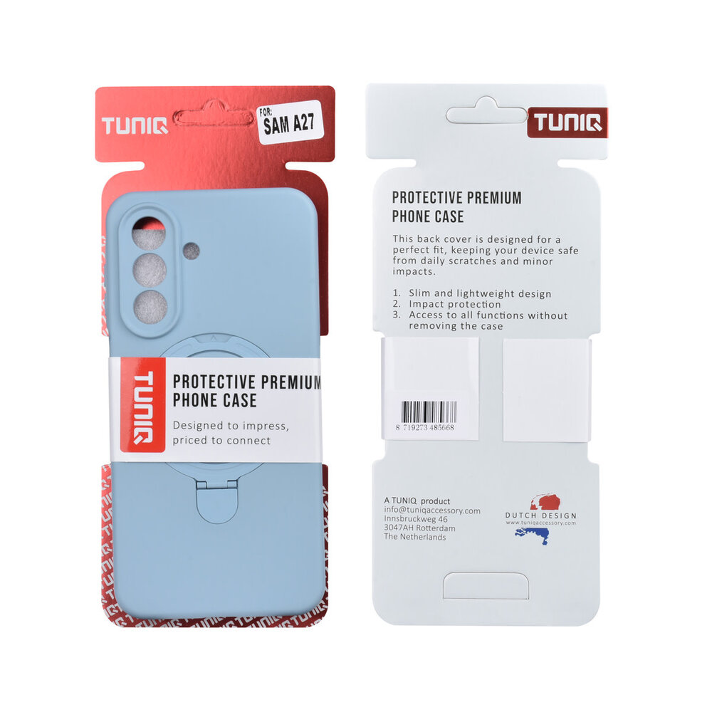 TUNIQ TUNIQ Galaxy A27 Back-Cover hul - Magsafe With stand TPU - Baby Blue TUNIQ TUNIQ Galaxy A27 Back-Cover hul - Magsafe With stand TPU - Baby Blue