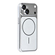 TUNIQ TUNIQ iPhone 14 Back cover case - Magsafe With fiber pattern PC - Silver