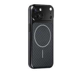 TUNIQ TUNIQ iPhone 15 Back cover case - Magsafe With fiber pattern PC - Black TUNIQ TUNIQ iPhone 15 Back cover case - Magsafe With fiber pattern PC - Black