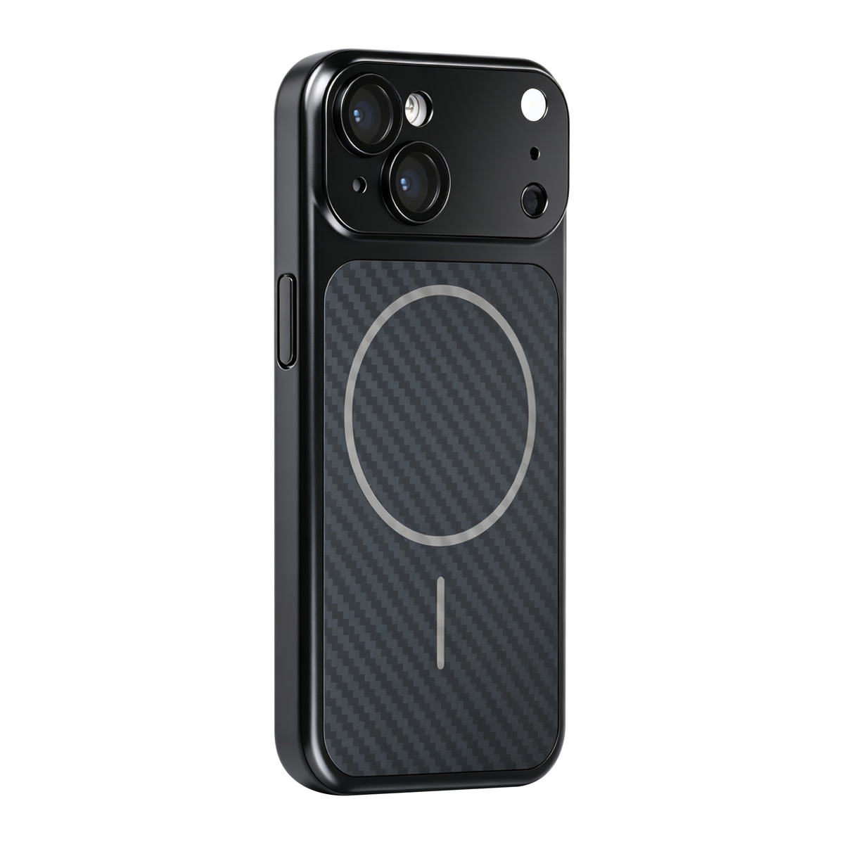 TUNIQ TUNIQ iPhone 15 Backcover hoesje - Magsafe With fiber pattern PC - Zwart