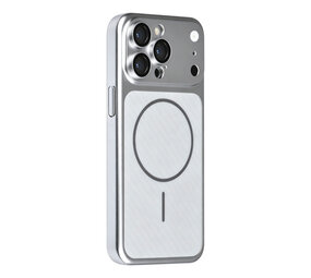 TUNIQ TUNIQ iPhone 15 Pro Max Back-Cover hul - Magsafe With fiber pattern PC - Silber TUNIQ TUNIQ iPhone 15 Pro Max Back-Cover hul - Magsafe With fiber pattern PC - Silber