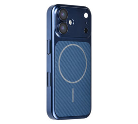 TUNIQ TUNIQ iPhone 16 Back cover coque - Magsafe With fiber pattern PC - Bleu TUNIQ TUNIQ iPhone 16 Back cover coque - Magsafe With fiber pattern PC - Bleu