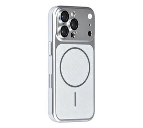 TUNIQ TUNIQ iPhone 16 Pro Back cover case - Magsafe With fiber pattern PC - Silver TUNIQ TUNIQ iPhone 16 Pro Back cover case - Magsafe With fiber pattern PC - Silver