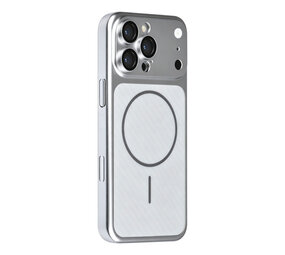 TUNIQ TUNIQ iPhone 16 Pro Max Back cover case - Magsafe With fiber pattern PC - Silver TUNIQ TUNIQ iPhone 16 Pro Max Back cover case - Magsafe With fiber pattern PC - Silver