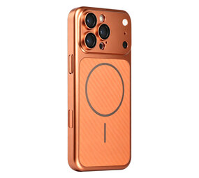 TUNIQ TUNIQ iPhone 16 Pro Max Back cover case - Magsafe With fiber pattern PC - Orange TUNIQ TUNIQ iPhone 16 Pro Max Back cover case - Magsafe With fiber pattern PC - Orange