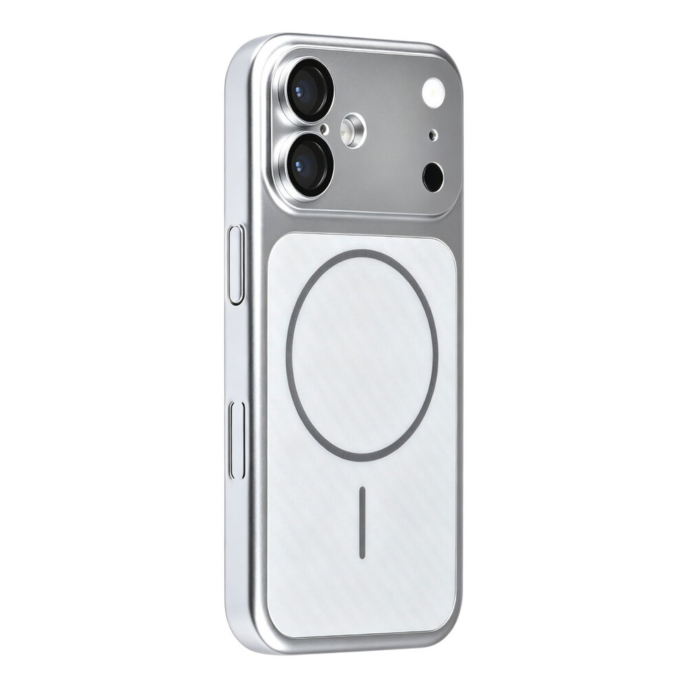 TUNIQ TUNIQ iPhone 17 Back cover coque - Magsafe With fiber pattern PC - Argent TUNIQ TUNIQ iPhone 17 Back cover coque - Magsafe With fiber pattern PC - Argent