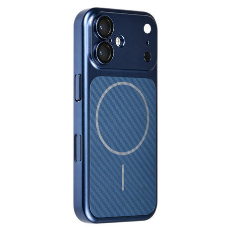 TUNIQ TUNIQ iPhone 17 Back cover coque - Magsafe With fiber pattern PC - Bleu TUNIQ TUNIQ iPhone 17 Back cover coque - Magsafe With fiber pattern PC - Bleu