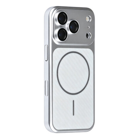 TUNIQ TUNIQ iPhone 17 Pro Back cover coque - Magsafe With fiber pattern PC - Argent TUNIQ TUNIQ iPhone 17 Pro Back cover coque - Magsafe With fiber pattern PC - Argent