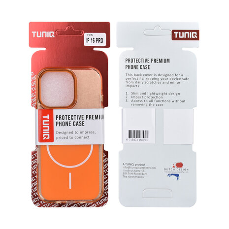 TUNIQ TUNIQ iPhone 16 Pro Backcover hoesje - MagSafe glossy PC - Oranje TUNIQ TUNIQ iPhone 16 Pro Backcover hoesje - MagSafe glossy PC - Oranje
