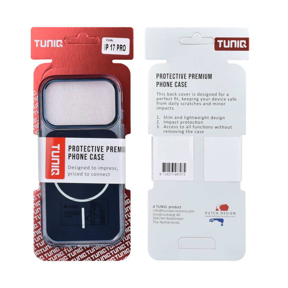 TUNIQ TUNIQ iPhone 17 Pro Back cover case - MagSafe glossy PC - Blue TUNIQ TUNIQ iPhone 17 Pro Back cover case - MagSafe glossy PC - Blue