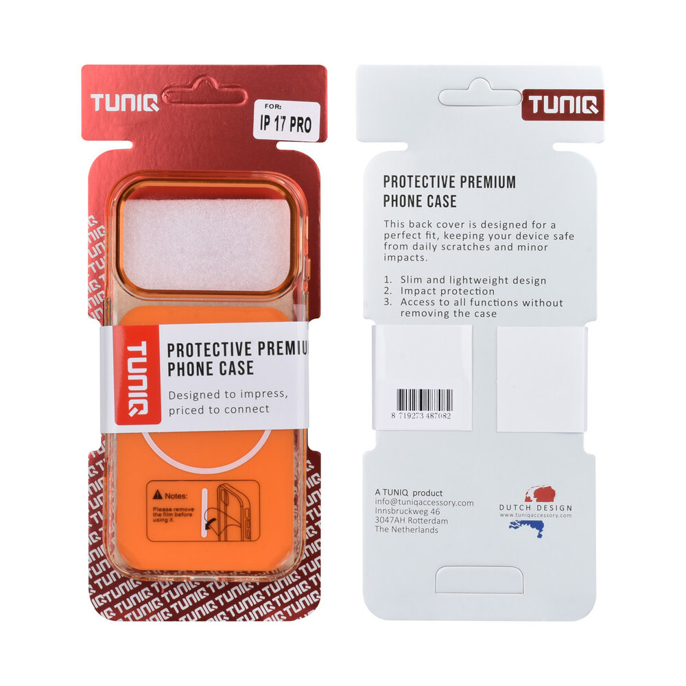 TUNIQ TUNIQ iPhone 17 Pro Back cover case - MagSafe glossy PC - Orange TUNIQ TUNIQ iPhone 17 Pro Back cover case - MagSafe glossy PC - Orange