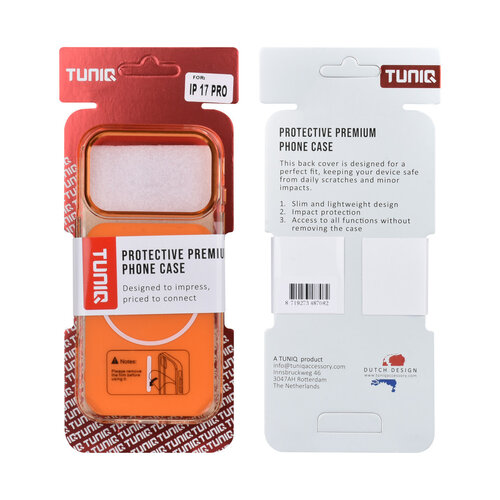 TUNIQ TUNIQ iPhone 17 Pro/iPhone 18 Pro Handyhülle MagSafe glänzendes PC - Orange