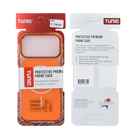 TUNIQ TUNIQ iPhone 17 Pro Max Back cover case - MagSafe glossy PC - Orange