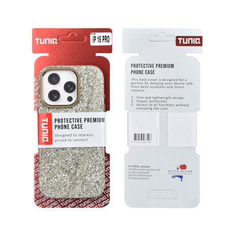 TUNIQ TUNIQ iPhone 16 Pro Back cover case - Glitter Magsafe TPU+PC - Silver TUNIQ TUNIQ iPhone 16 Pro Back cover case - Glitter Magsafe TPU+PC - Silver