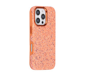 TUNIQ TUNIQ iPhone 16 Pro Back-Cover hul - Glitter Magsafe TPU+PC - Orange TUNIQ TUNIQ iPhone 16 Pro Back-Cover hul - Glitter Magsafe TPU+PC - Orange