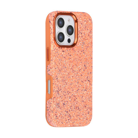 TUNIQ TUNIQ iPhone 16 Pro Back cover case - Glitter Magsafe TPU+PC - Orange TUNIQ TUNIQ iPhone 16 Pro Back cover case - Glitter Magsafe TPU+PC - Orange