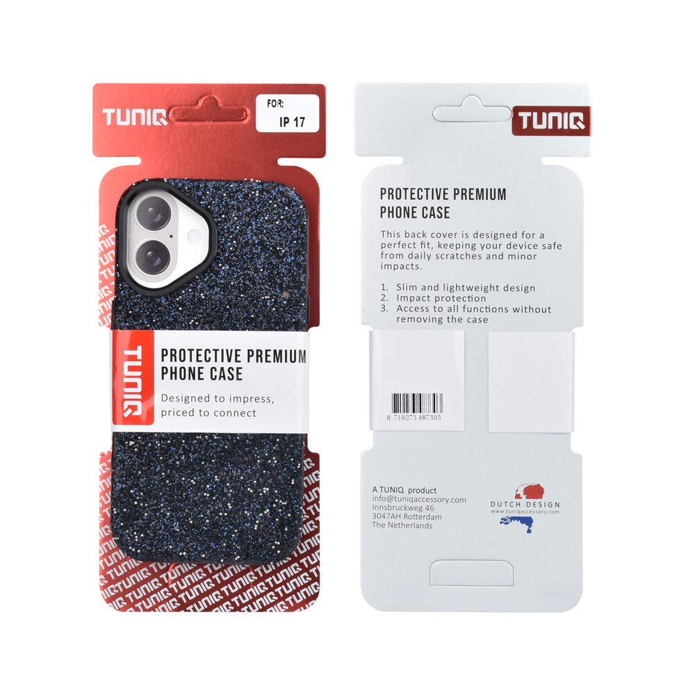 TUNIQ TUNIQ iPhone 17 Back cover case - Glitter Magsafe TPU+PC - Black TUNIQ TUNIQ iPhone 17 Back cover case - Glitter Magsafe TPU+PC - Black