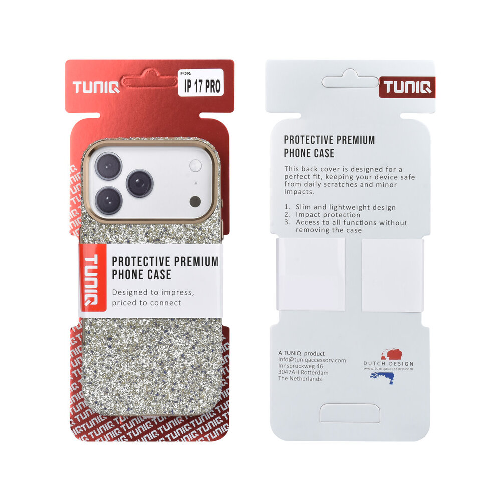 TUNIQ TUNIQ iPhone 17 Pro Back cover case - Glitter Magsafe TPU+PC - Silver TUNIQ TUNIQ iPhone 17 Pro Back cover case - Glitter Magsafe TPU+PC - Silver