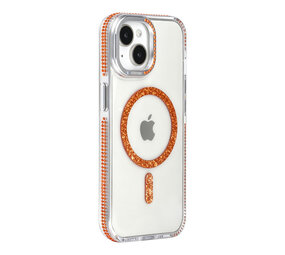 TUNIQ TUNIQ iPhone 15 Back cover coque - Diamond MagSafe TPU+PC - Orange TUNIQ TUNIQ iPhone 15 Back cover coque - Diamond MagSafe TPU+PC - Orange