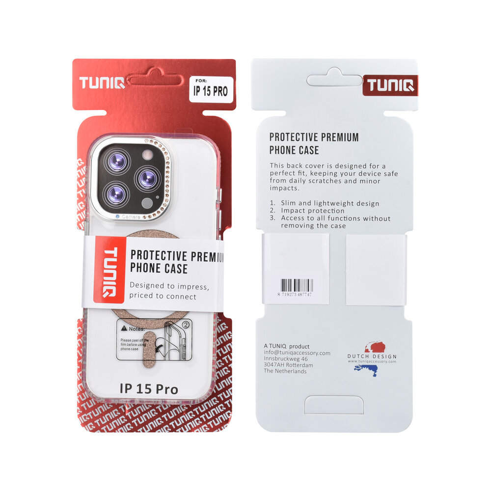 TUNIQ TUNIQ iPhone 15 Pro Back-Cover hul - Diamond MagSafe TPU+PC - Gold TUNIQ TUNIQ iPhone 15 Pro Back-Cover hul - Diamond MagSafe TPU+PC - Gold