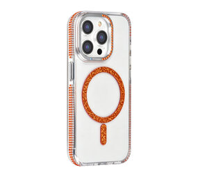 TUNIQ TUNIQ iPhone 15 Pro Back cover case - Diamond MagSafe TPU+PC - Orange TUNIQ TUNIQ iPhone 15 Pro Back cover case - Diamond MagSafe TPU+PC - Orange
