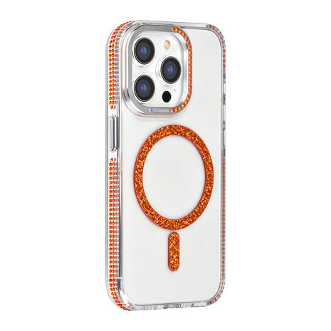 TUNIQ TUNIQ iPhone 15 Pro Back cover case - Diamond MagSafe TPU+PC - Orange TUNIQ TUNIQ iPhone 15 Pro Back cover case - Diamond MagSafe TPU+PC - Orange