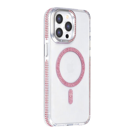 TUNIQ TUNIQ iPhone 15 Pro Max Back cover case - Diamond MagSafe TPU+PC - Pink TUNIQ TUNIQ iPhone 15 Pro Max Back cover case - Diamond MagSafe TPU+PC - Pink