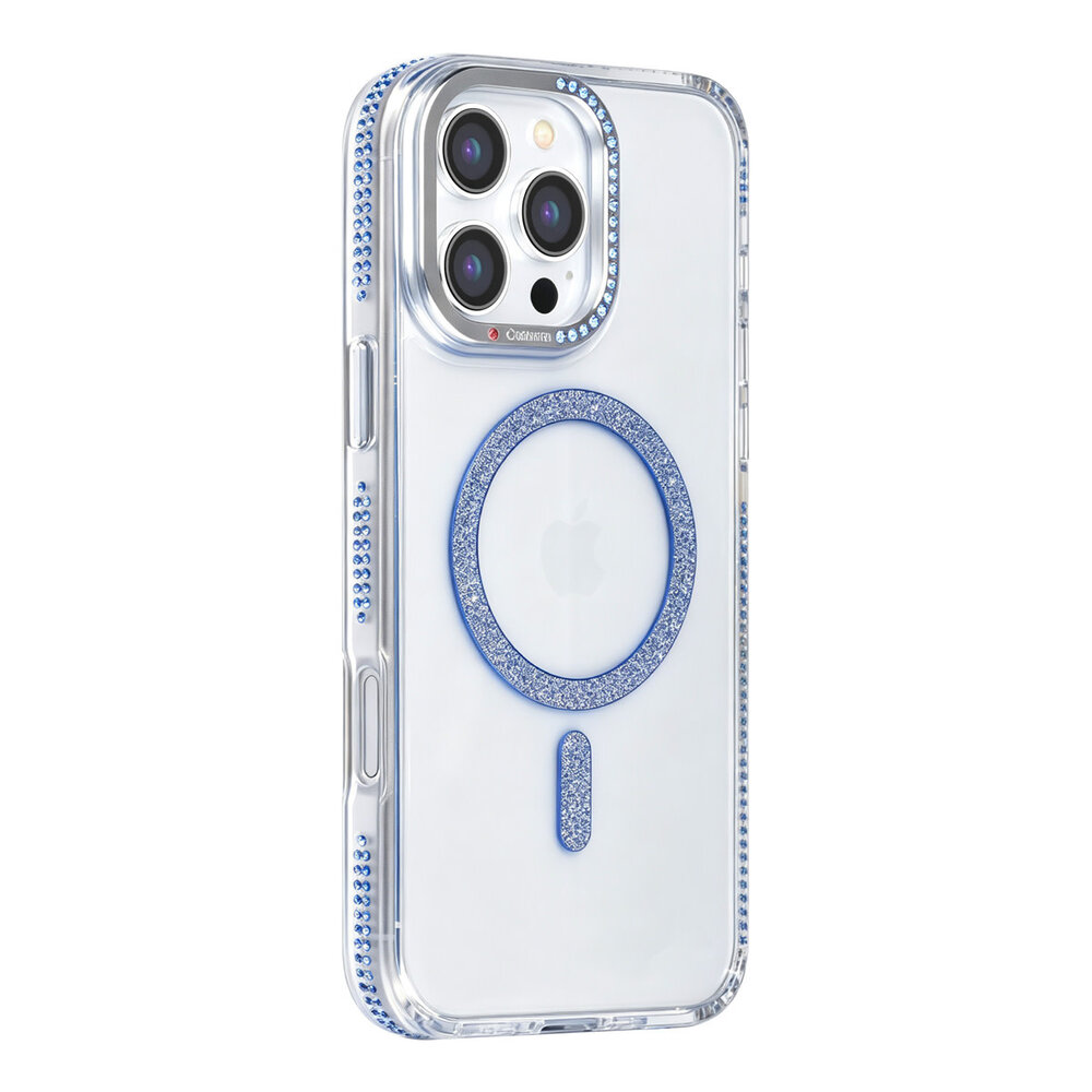 TUNIQ TUNIQ iPhone 16 Pro Max Back cover coque - Diamond MagSafe TPU+PC - Bleu TUNIQ TUNIQ iPhone 16 Pro Max Back cover coque - Diamond MagSafe TPU+PC - Bleu