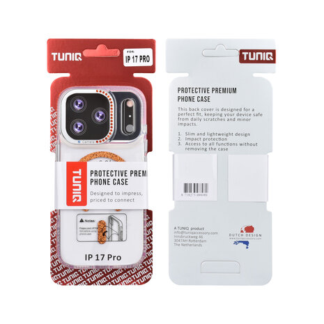 TUNIQ TUNIQ iPhone 17 Pro Backcover hoesje - Diamond MagSafe TPU+PC - Oranje TUNIQ TUNIQ iPhone 17 Pro Backcover hoesje - Diamond MagSafe TPU+PC - Oranje